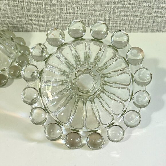 Vintage Anchor Hocking Candlewick Berwick Clear Candlestick Holders ~ Set of 2 - Picture 10 of 10